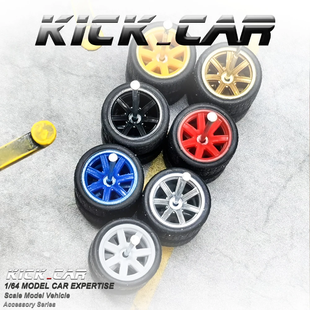 Kickcar-kit de roda de borracha, roda de 7 polegadas, 1/64 polegadas, para modelo de carro, brinquedo, para carro, falou