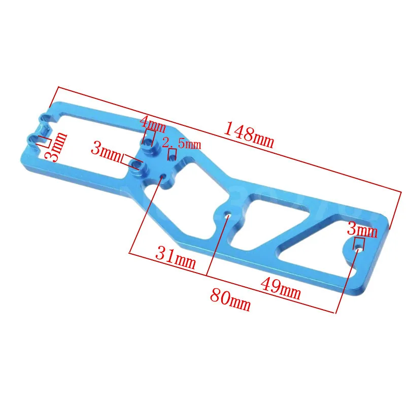 HSP 860012 อะไหล่อัพเกรดถาดวิทยุอลูมิเนียมสำหรับ RC 1/8 Nitro รถบรรทุกมอนสเตอร์ออฟโรดสีน้ำเงิน CNC 94762 Baja