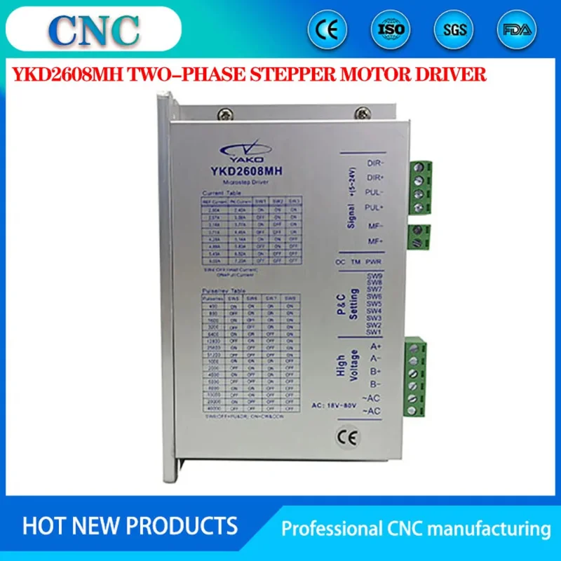 

NEMA 23/34 two-phase stepping driver 32-bit signal digital single-axis motor controller YKD2608MH input voltage DC24-80V