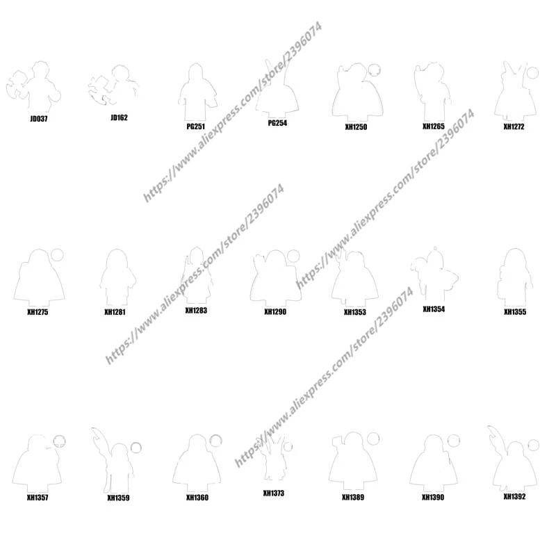 A ação dos blocos de construção figura brinquedos, JD037, JD162, PG251, PG254, XH1250, XH1265, XH1272, XH1275, XH1281, XH1283, XH1290, 046, 1PC