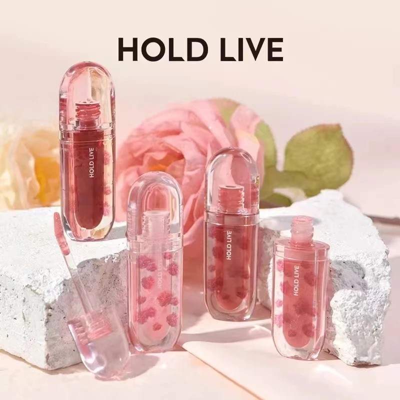 HOLD LIVE Mirror Light Rip Lip Honey Mirror Water Glazed Glass Lip Glaze Moisturizing Lipstick Transparent Jelly Lip Makeup