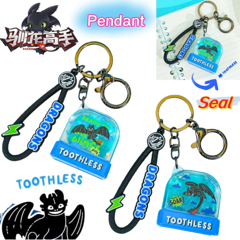 

How to Train Your Dragon Toothless Light Fury Cartoon Cute Seal Keychain Pendant Student Hand Book DIY Decorative Graffiti Seal