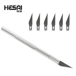 Messer griff mit 6 Klingen Ersatz 1 # Handy-Platine DIY Reparatur Handwerkzeuge Skulptur Klinge