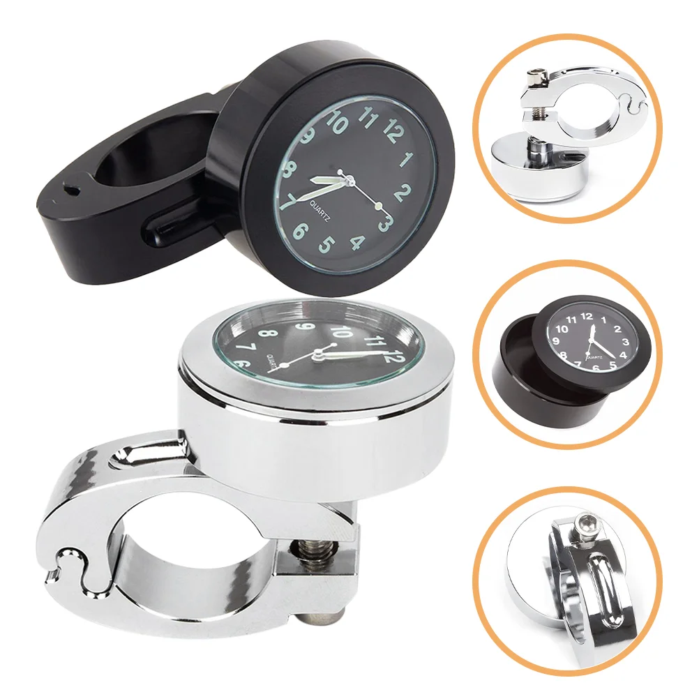 

2 Pcs Mini Motorcycle Clocks Small Mini Motorcycle Handlebar Watch for Aluminum Alloy Accessories Men