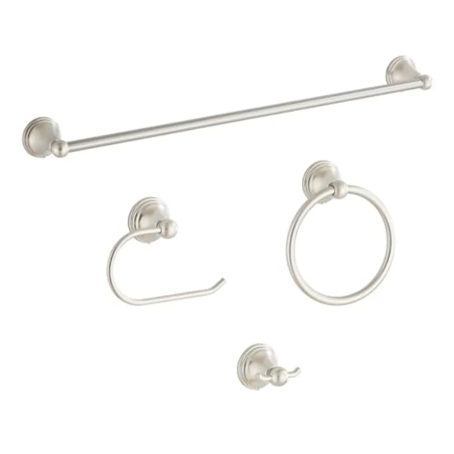 

4-Piece Towel Bar Set, 24 Inch Towel Racks for Bathroom Wall Mounted in, SUS304 Stainless Steel Complete Bathroom Hardware