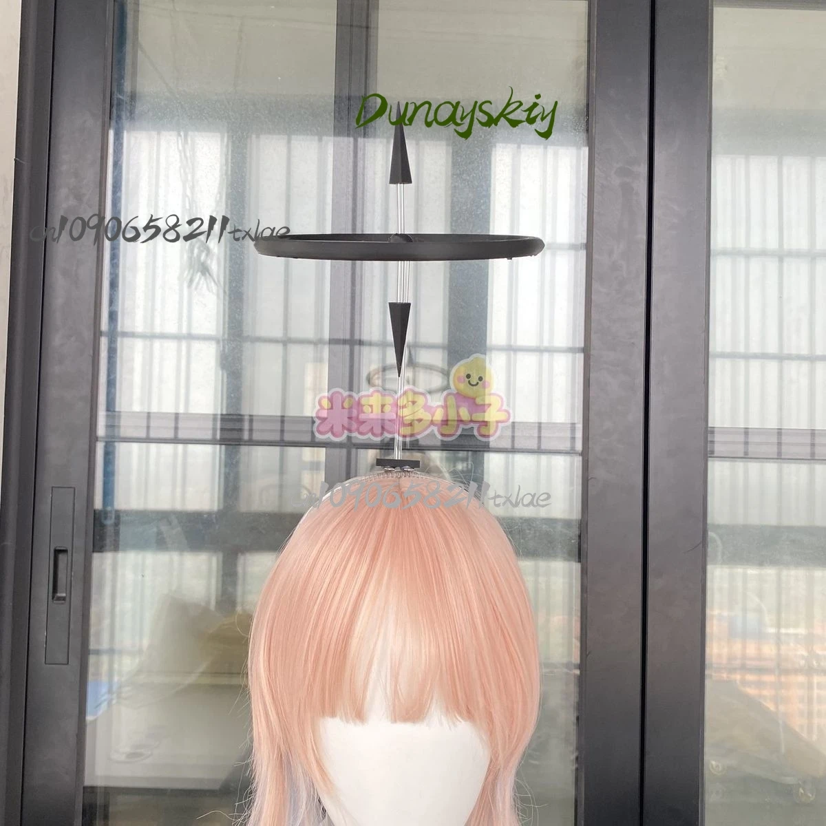 العود الملاك تأثيري حلي شعر مستعار شيطان قرون هالة الدعائم رمادي بذلة قفازات Habzin Jirai Kei عيد الميلاد هالوين #5