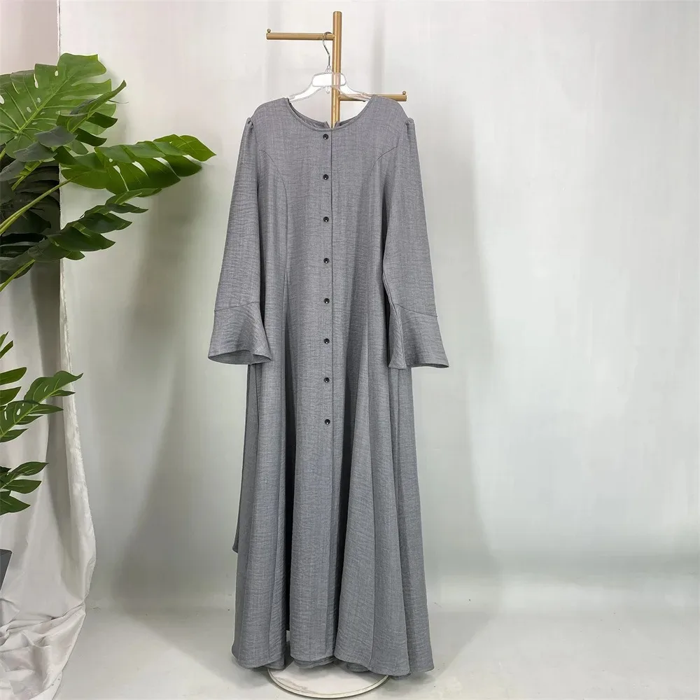 ramadan Morocco Dress Muslim Women Abaya Prayer Front Button Long Robe India Abayas Dubai Turkey Longue Vestidos Largos