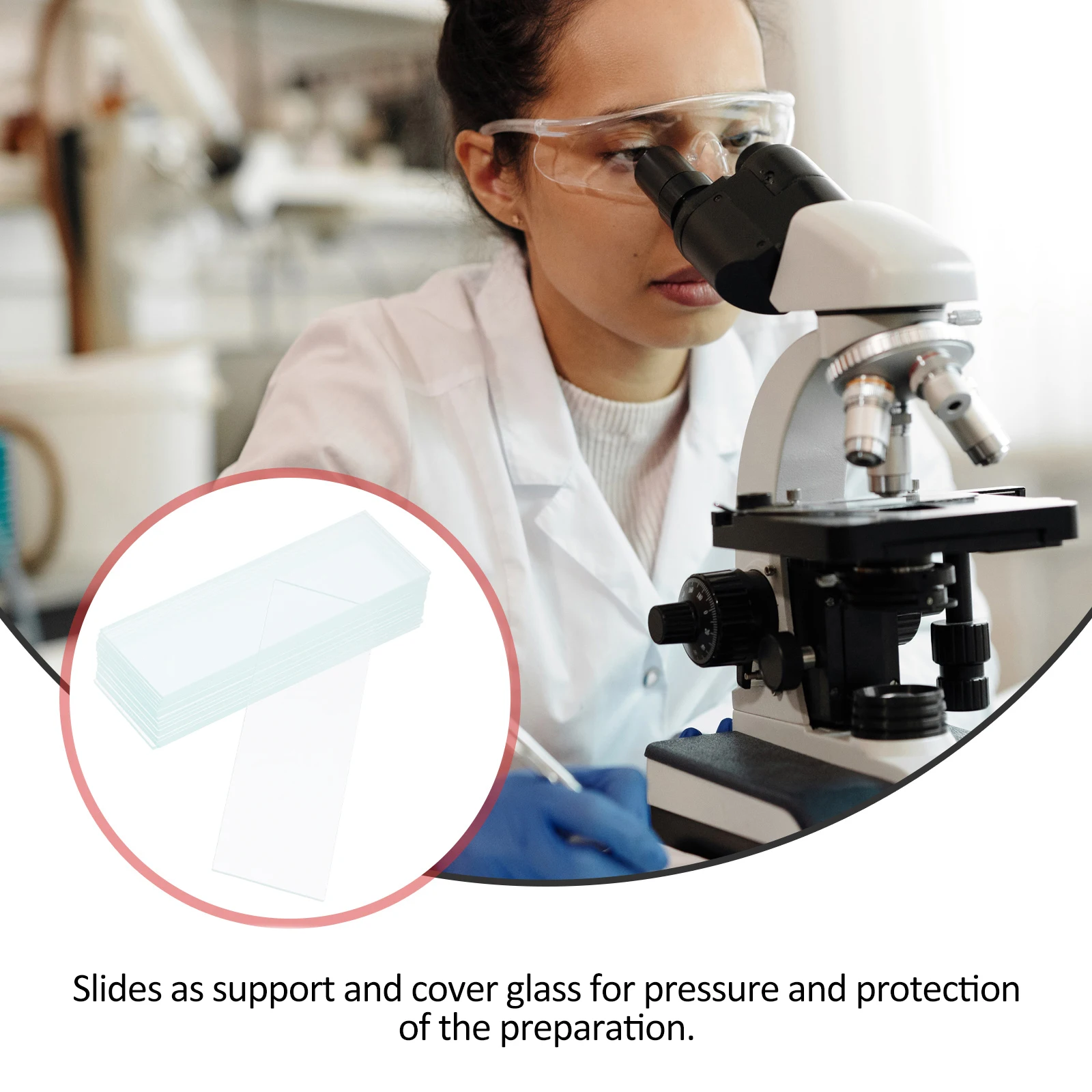 

50Pcs Microscope Slides Optical Glass Pre Cleaned Slides Kit for Biological Education Lab Specimens Cover Glass
