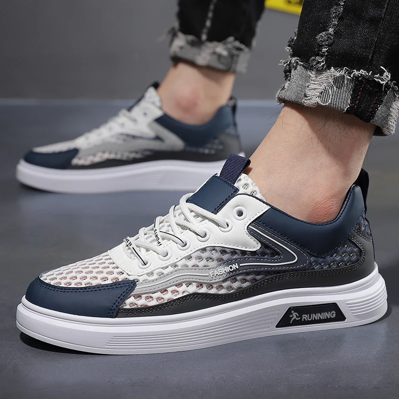 

Мужские спортивные походные роскошные дизайнерские лоферы, сетчатая обувь, летние мужские кроссовки, повседневные дышащие уличные беговые теннисные туфли на платформе, уютные