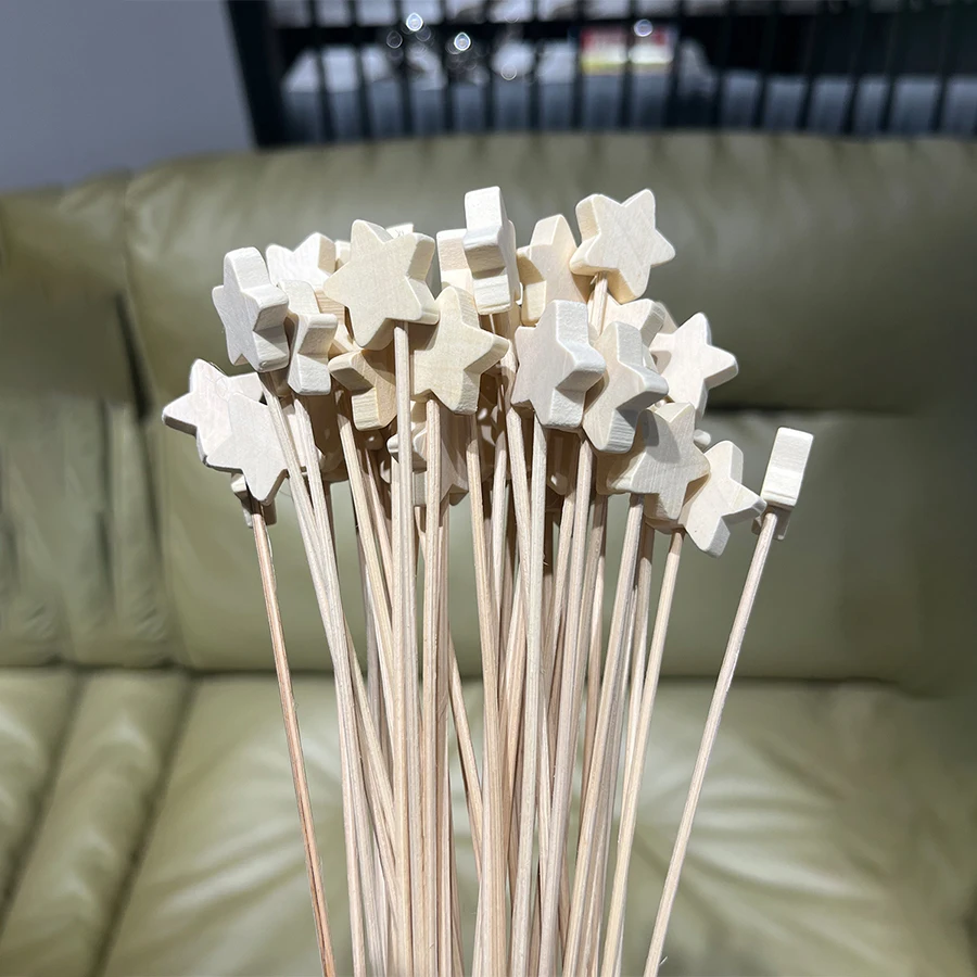 

1000pcs Wood Star Aromatherapy Diffuser Rattan Sticks Aroma Diffuser Refill DIY Home Fragrance Reed Sticks Replacement Supplies