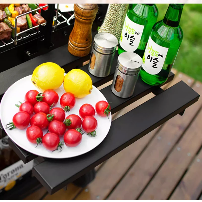 Household Barbecue Grill Charcoal Outdoor Oven BBQ Trolley Temperature Control Adjustable Height Family Party Tool