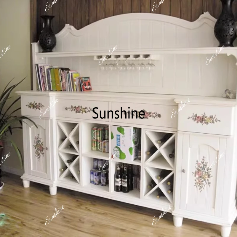 American pastoral style, furniture painting, side cabinets, solid wood