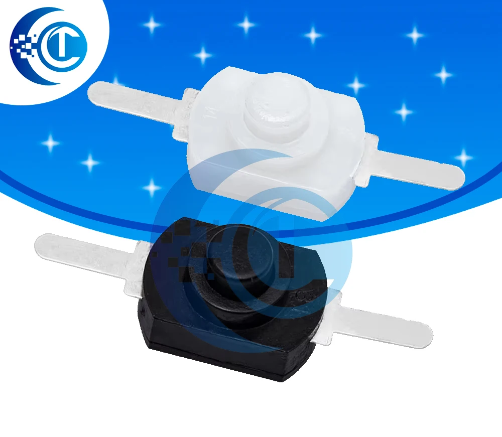 GREAT IT 10pcs DC 30V 1A Preto On Off Mini Interruptor de Botão para Tocha Elétrica