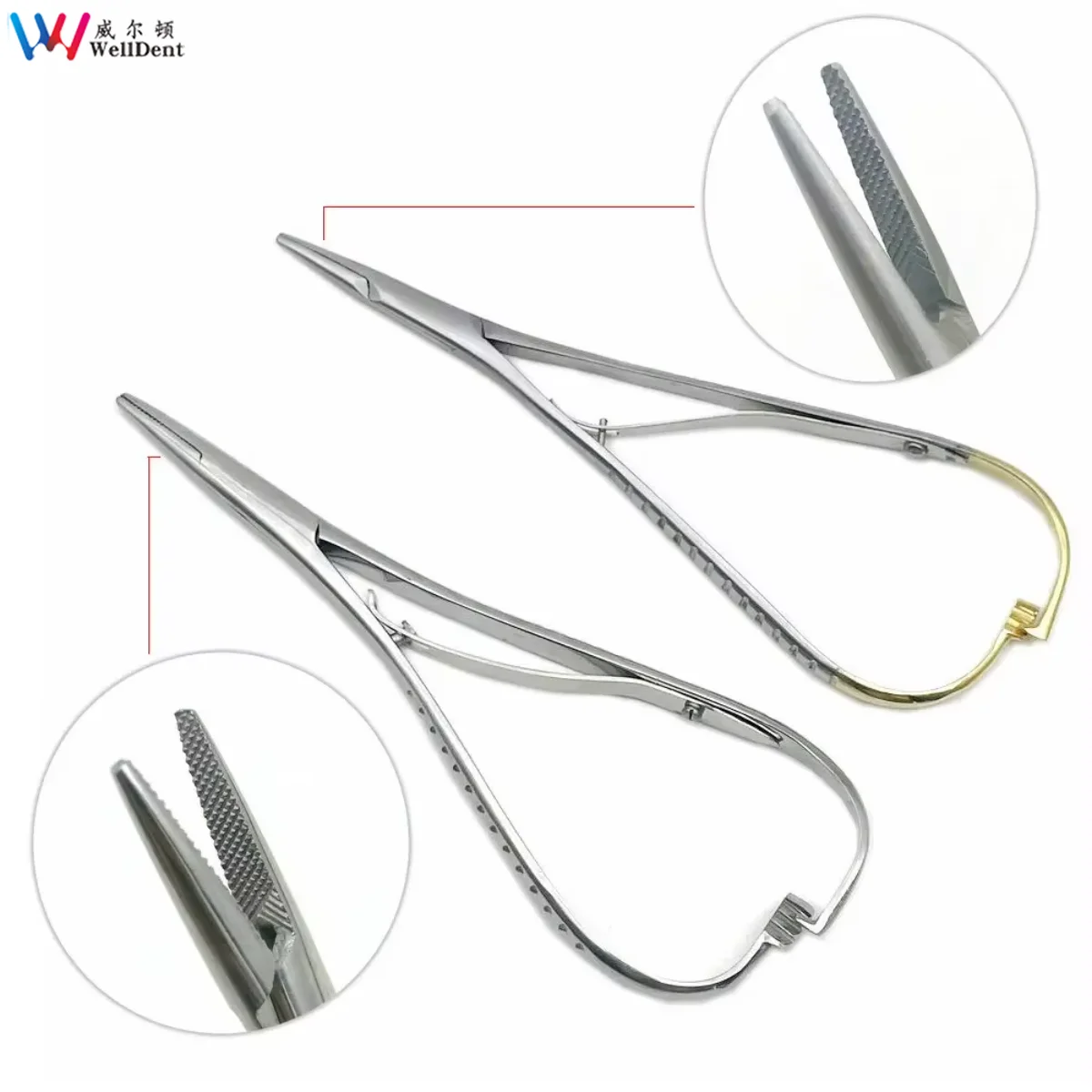 Dental Needle Holder Surgical Instruments Dental Orthodontic Mathieu Needle Holder Tip TC Premium Dental Tools 14cm