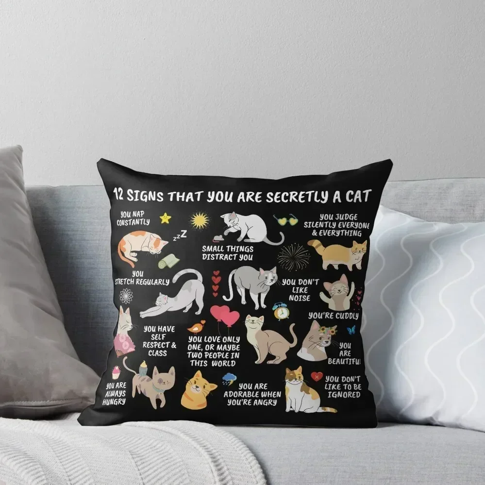 

12 Signs That You Are Secretly a Cat Gifts For Cat Lovers Crazy Cat Lady Home Decor Notebook Throw Pillow