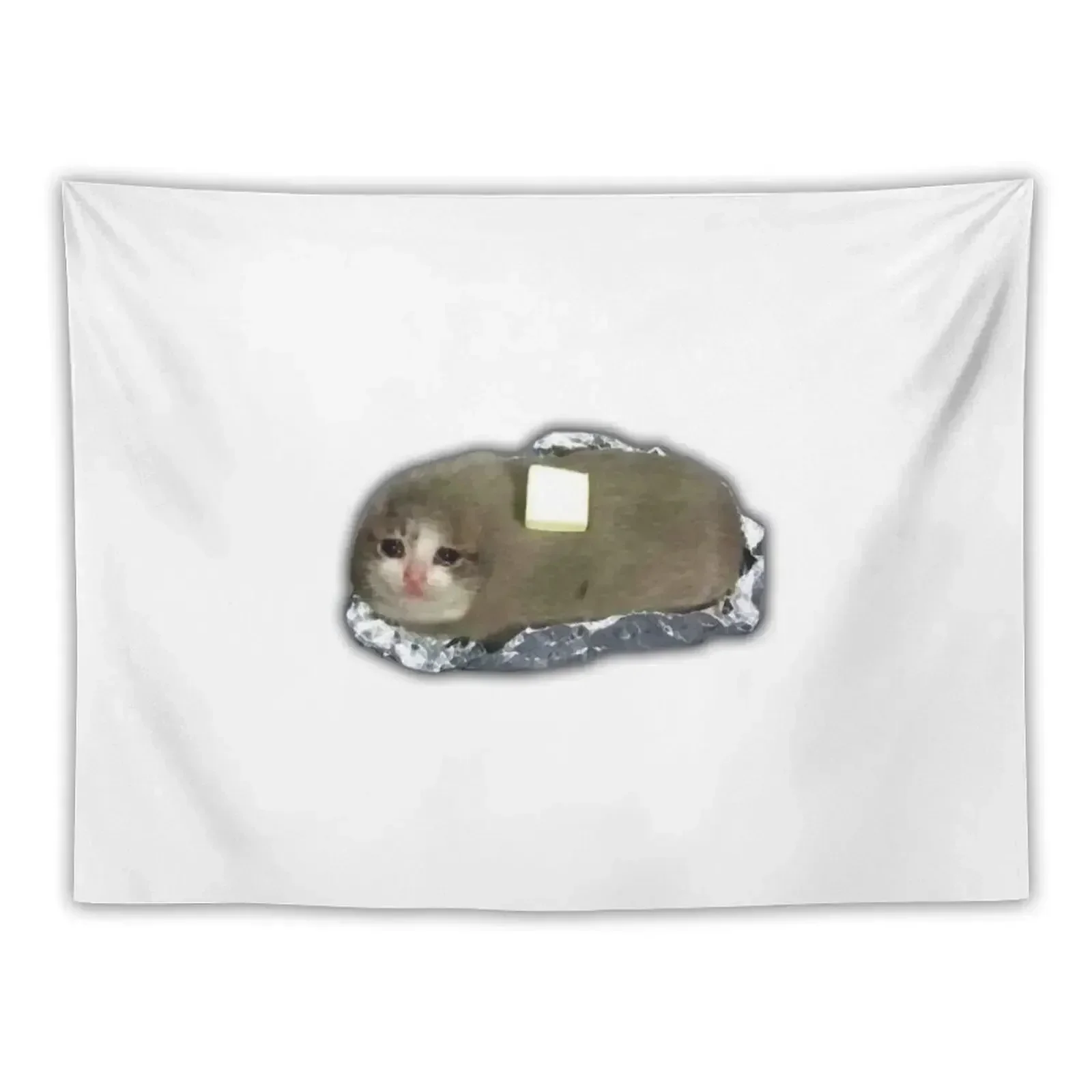 

sad potato cat with butter Tapestry Living Room Decoration Decor For Room Wall Hanging Wall Tapestry