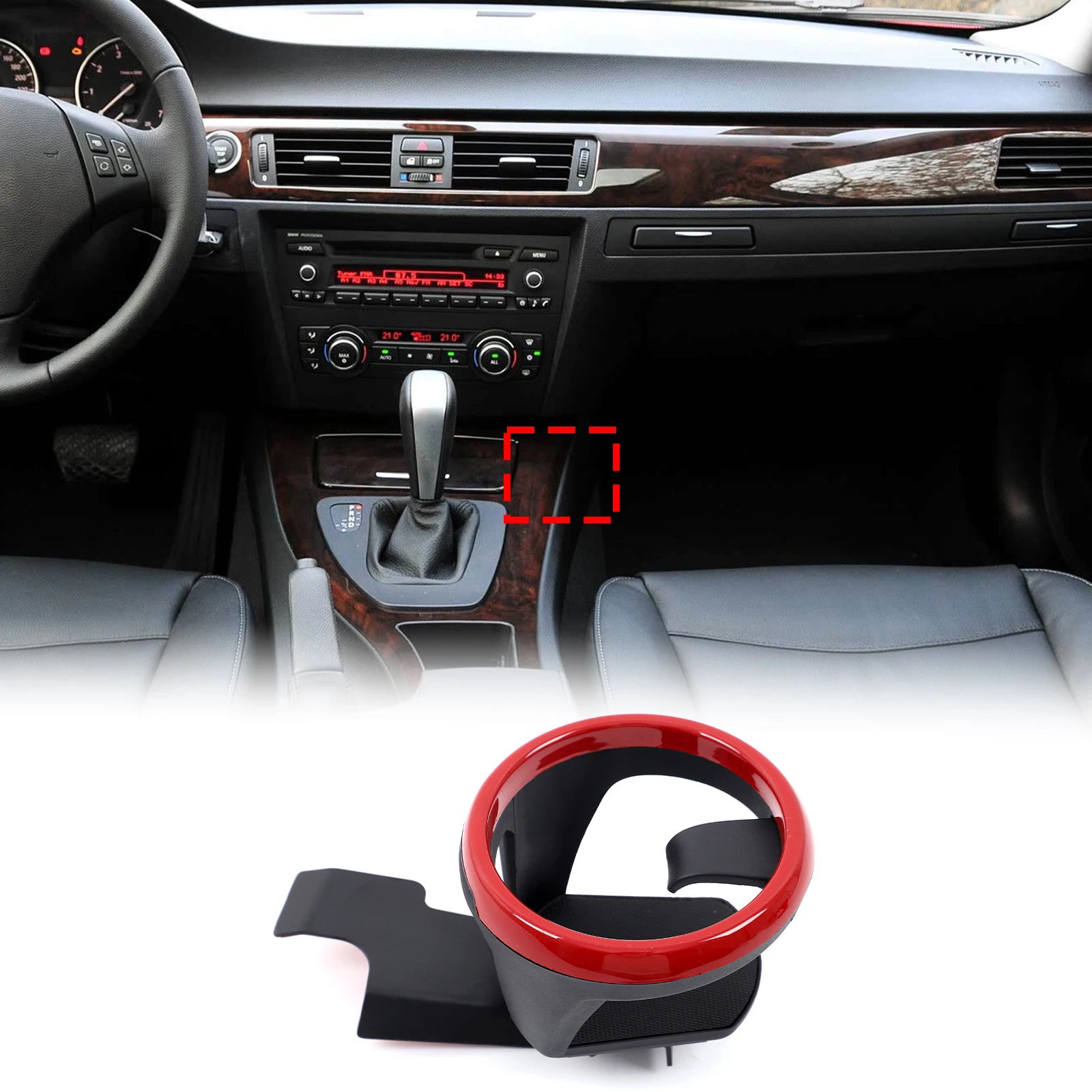 

Carbon Steel Center Console (Right Side) Cup Holder For 2007-2011 BMW 1 Series / 2005-2012 BMW 3 Series Interior Accessories