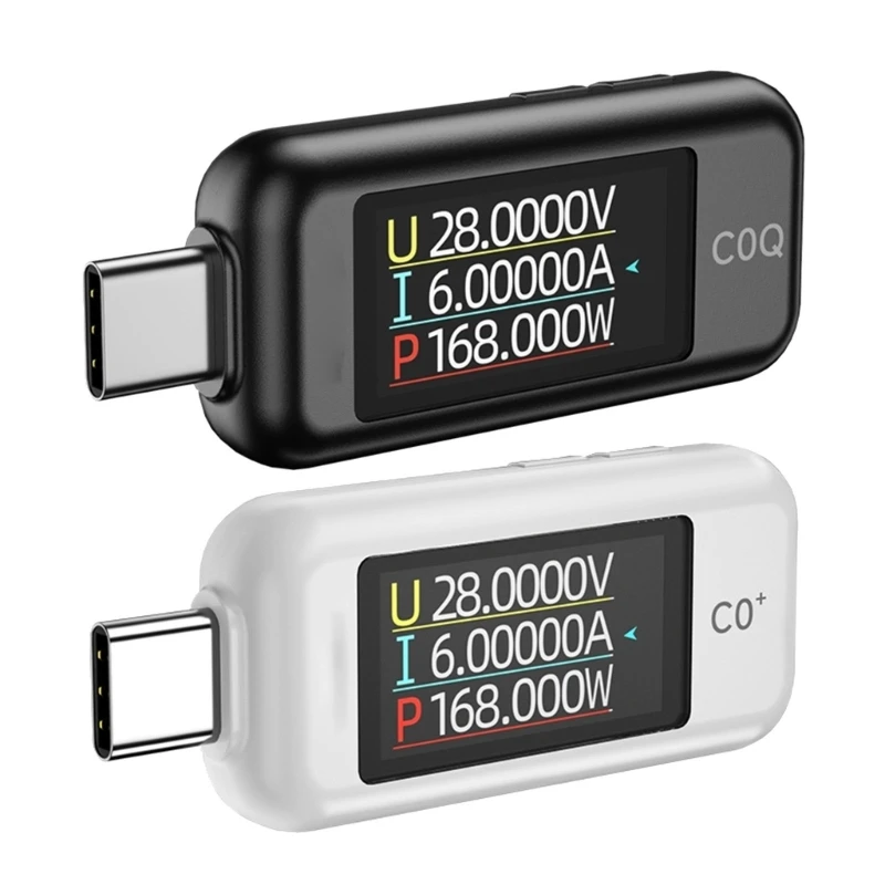 

C0Q C0 ABS USB-тестер вольтметра-амперметра, тип C PD3.1, инструмент для прямого сквозного тестирования электроники