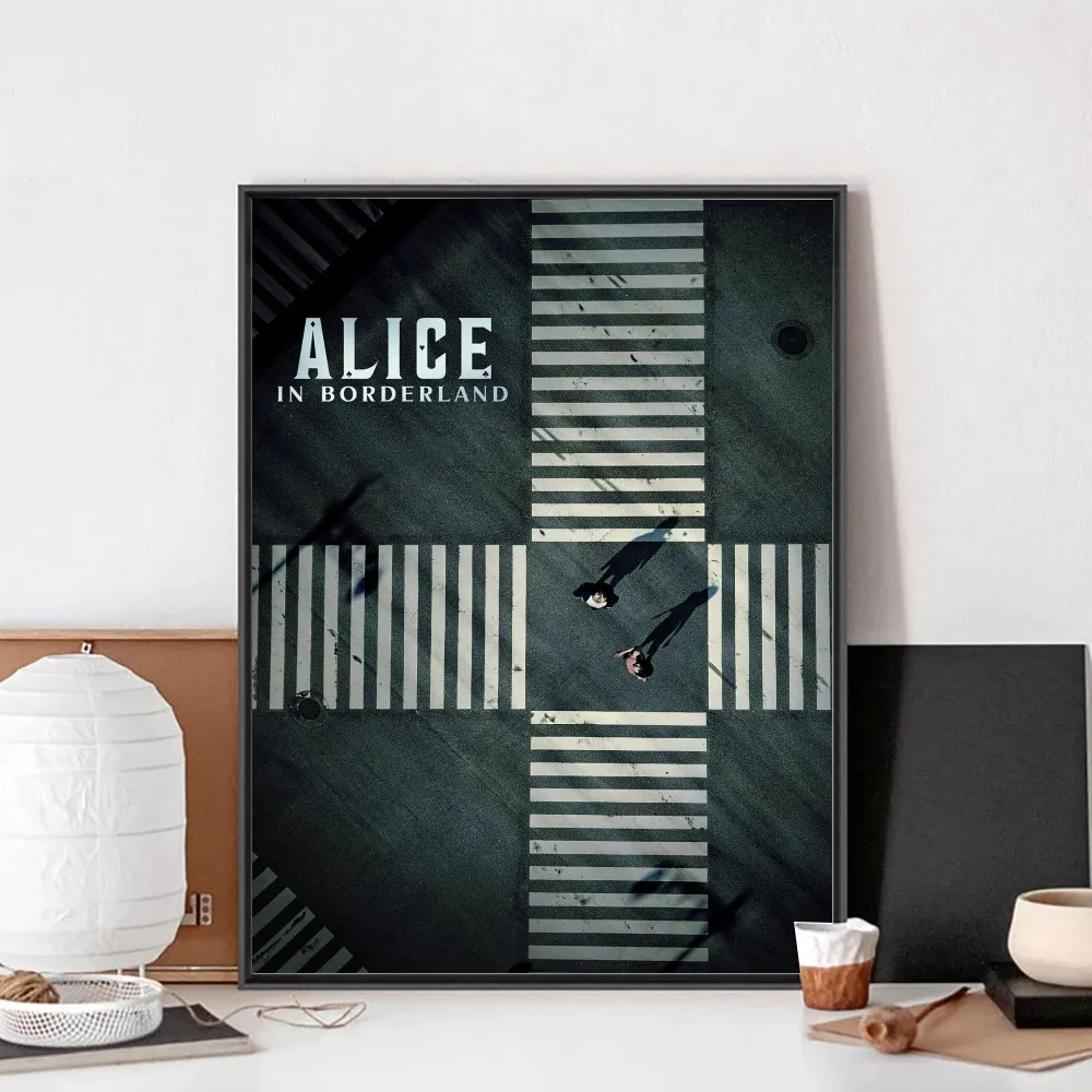 TV Alice In Borderland Movie Sticky Poster No Framed Kraft Club Bar Paper Vintage Poster Wall Painting Bedroom Study Stickers