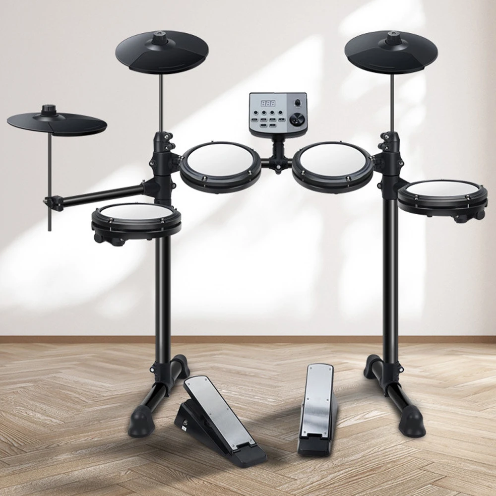 Electronic Drum Set Professional Mesh Heads Portable Foldable Percussion Instrument for Stage Performance Home Adults