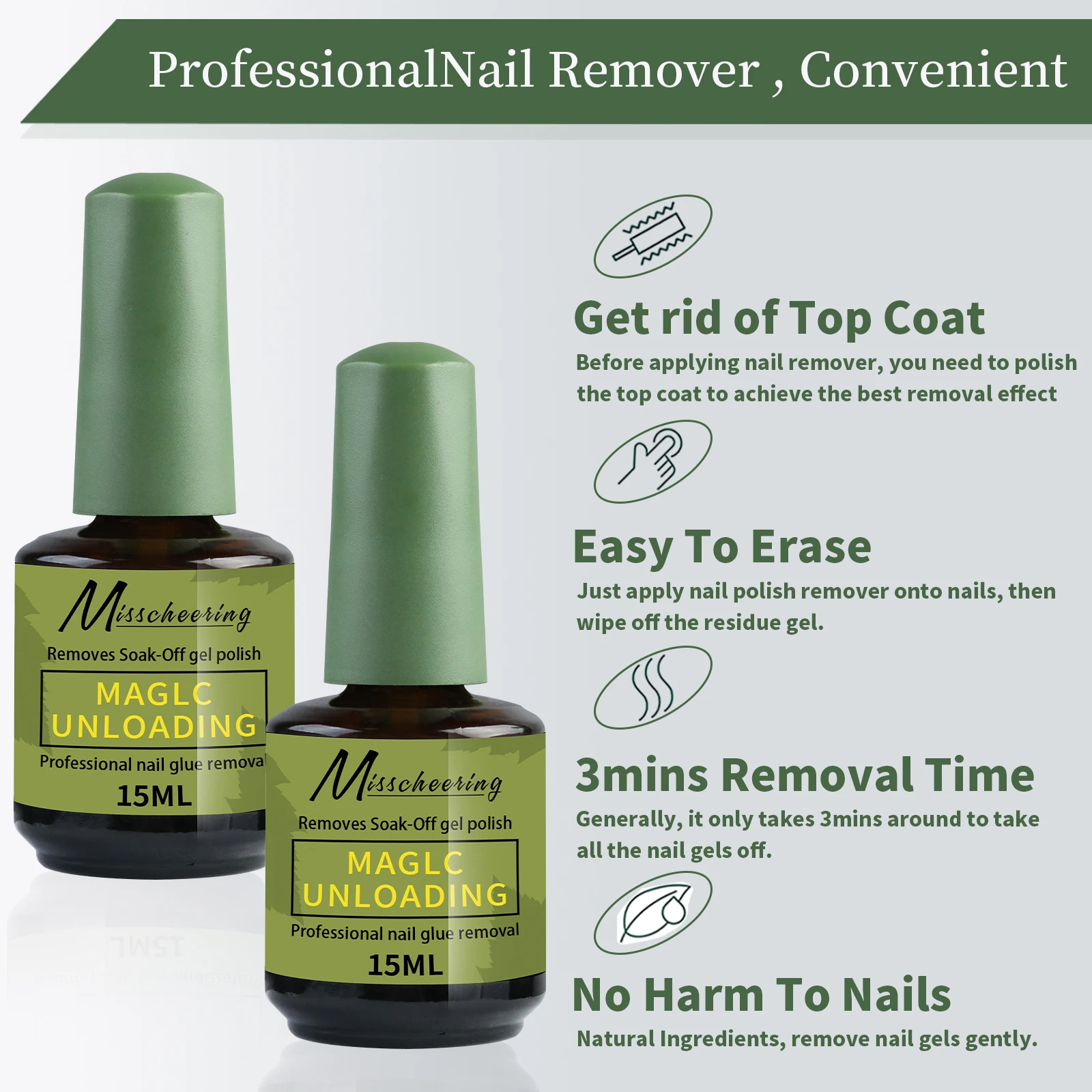 2 قطعة طلاء جل الأظافر السحري السريع يزيل الأشعة فوق البنفسجية بسهولة وسريع خلال 3-5 دقائق شبه دائمة أدوات إزالة فن الأظافر #5