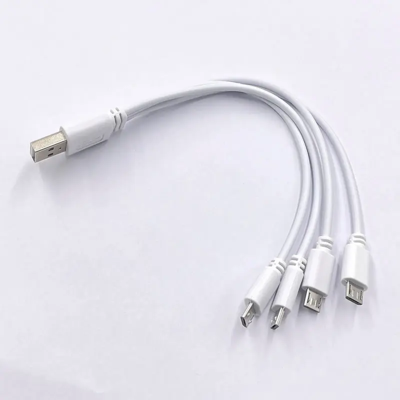 5V/2A USB 2.0 To Micro USB Splitter Cable 4 Port Micro Usb Cable Fast Charging Cord For Android Phone Power Bank AA AAA Battery