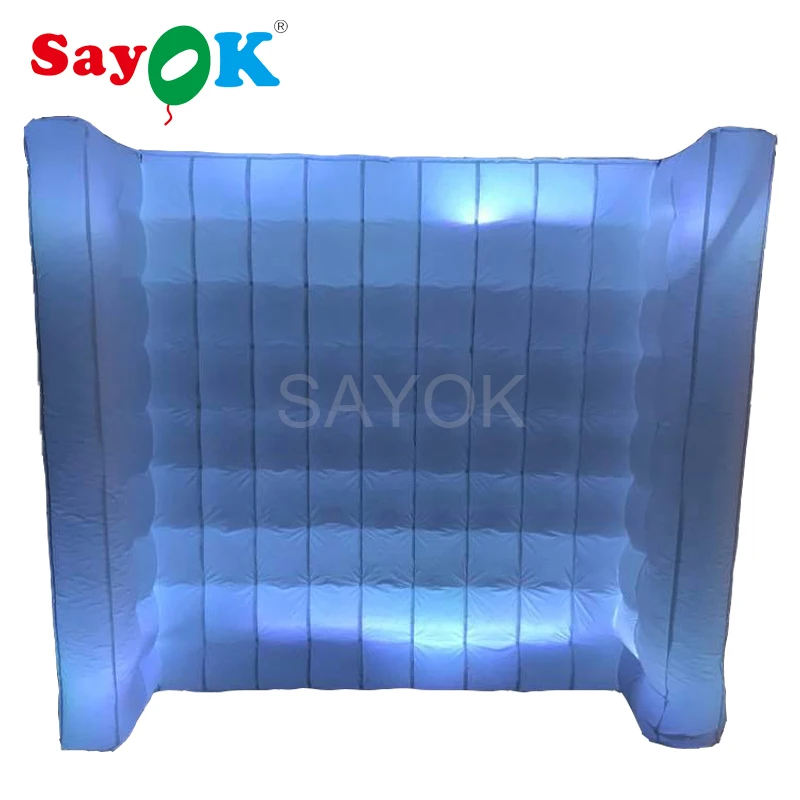 

SAYOK 2.4m Inflatable Photo Booth Wall Inflatable Photo Booth Backgdrop with Light for Party Wedding Eevents Decoration