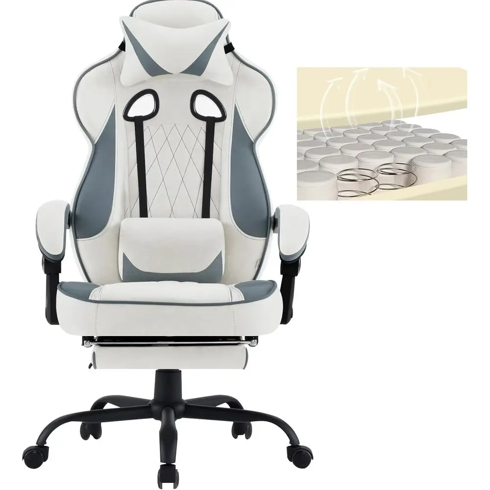 Chaise de bureau ergonomique pivotante en tissu respirant pour dossier et assise larges, idéale pour les utilisateurs intensifs, bleu + blanc