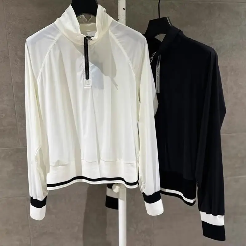 

Golf Shirt 2025 New Autumn Women's Long Sleeved Stand Up Collar Western-style Top Fashionable Outdoor Leisure Golf Jacket