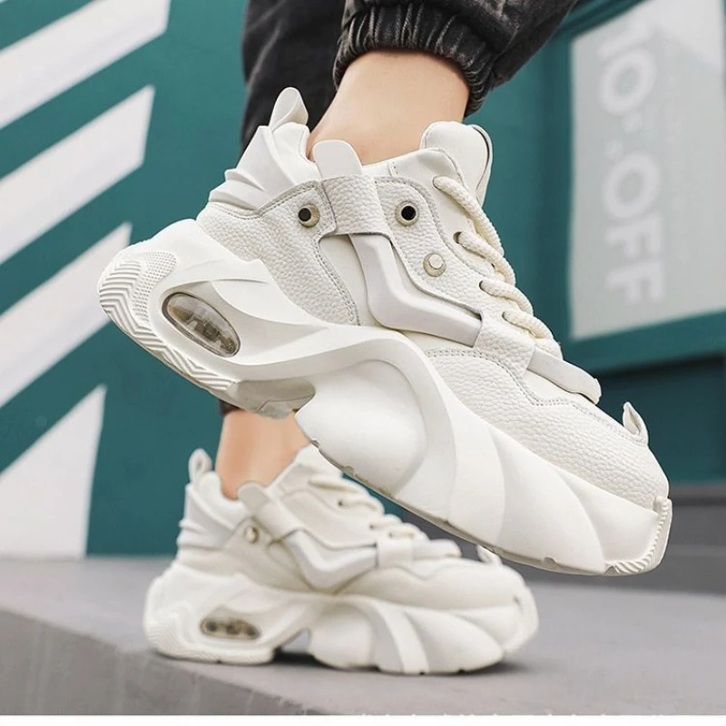 Zapatillas Chunky para Hombre 2026, Zapatos Deportivos Cómodos con Plataforma para Exteriores, con Cordones, Novedad, Zapatos Masculinos que Aumentan la Estatura