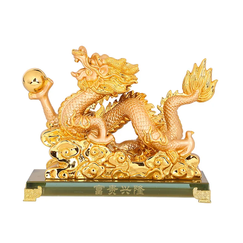 Dragon Statue Sculpture Animal Ornament Office desk Resin Home Furnishings Attract Wealth Good Luck Gifts