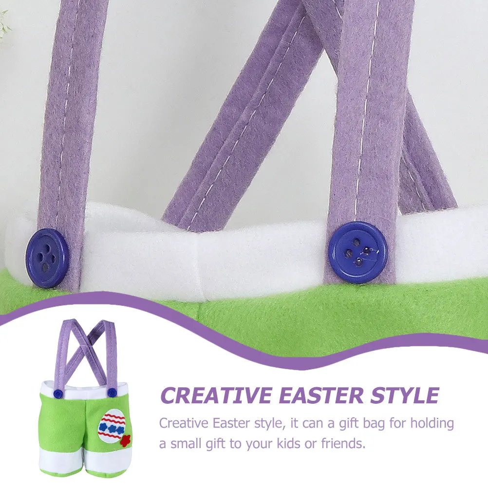 

Easter Candy Bag Trousers Shape Cartoon Suspender Design Portable Storage Pouch Gift Bag Festival Candy Container Party Decor