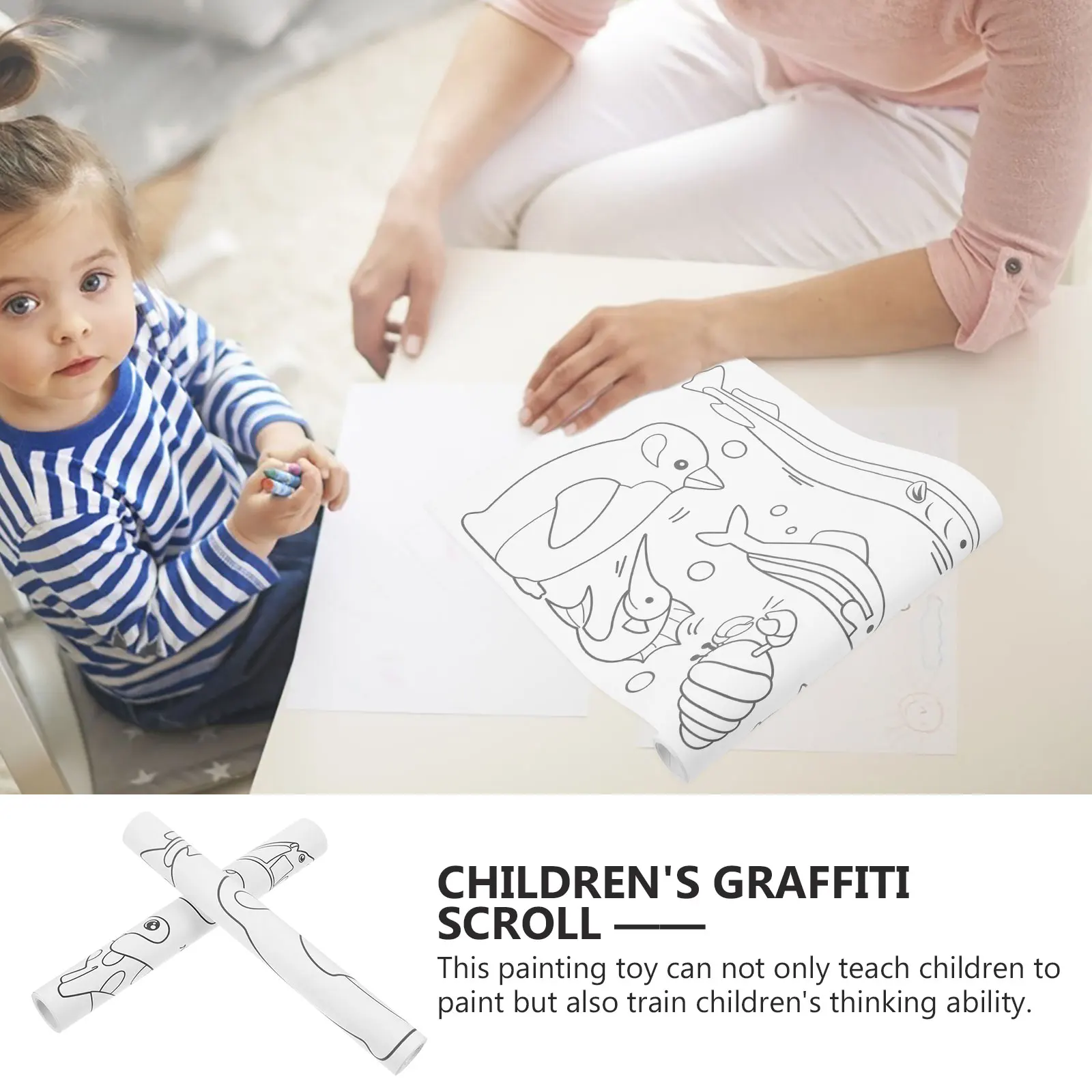 

2Pcs Giant Poster Kids Drawing Roll Paper Children Drawing Roll Painting Graffiti Toy Safe Art Supplies