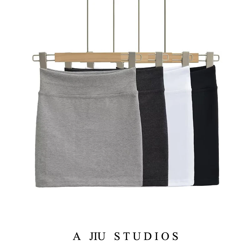 تنورة قصيرة ضيقة مثيرة بخصر مرتفع للنساء، مناسبة للارتداء الخارجي في الصيف، تنانير قصيرة رياضية بلون واحد بأسلوب عملي