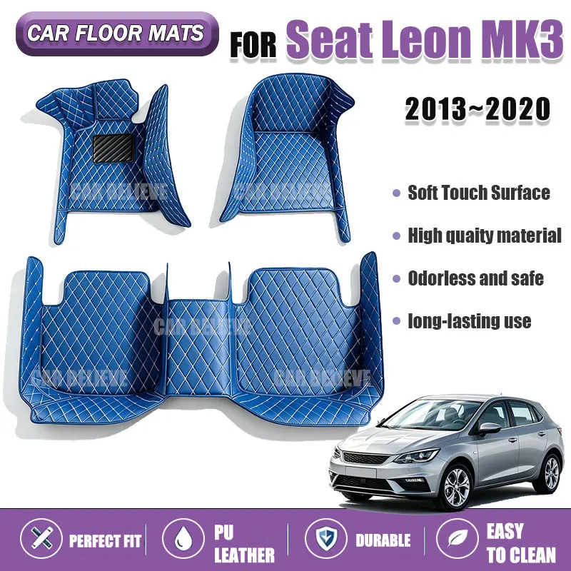 Car Floor Mats Suitable for Seat leon mk3 2013~2020 Anti slip and wear-resistant PU leather car interior mat