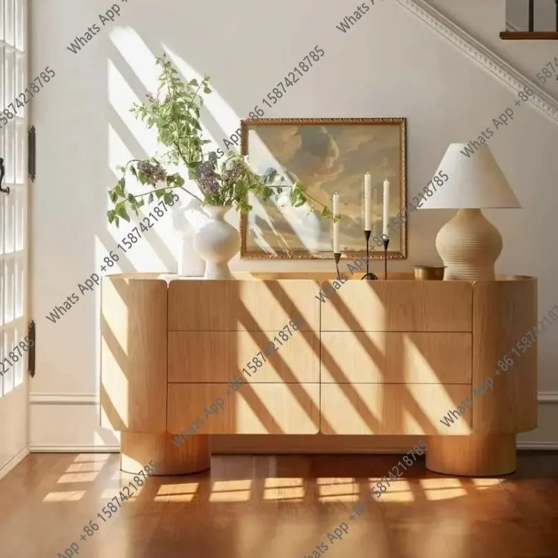 Ko Second-hand Solid Wood Sideboard, Modern Simple Entrance Cabinet, Vintage Decoration, Wall Storage, Shoe Cabinet