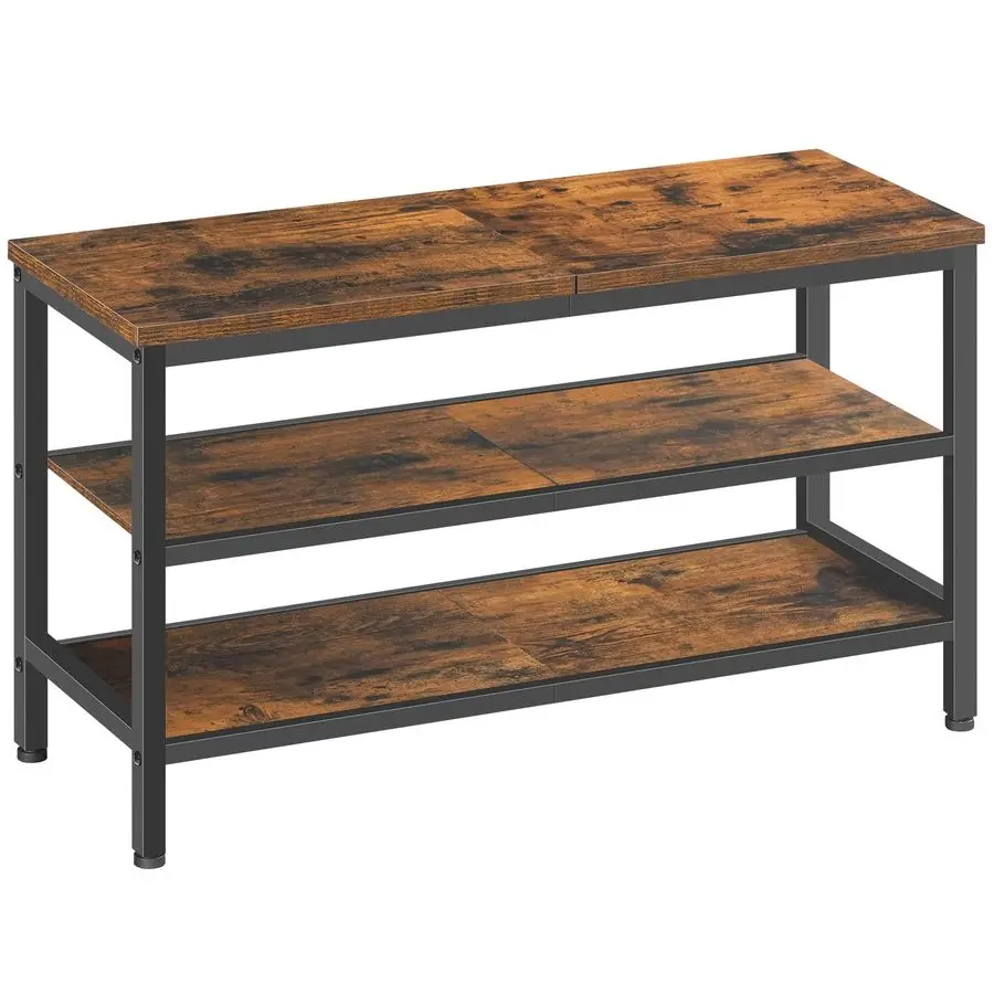 

Деревянная скамейка для обуви YATINEY, 3-уровневая промышленная скамейка для хранения обуви, прочная скамейка для обуви с местом для хранения для прихожей, гостиной,