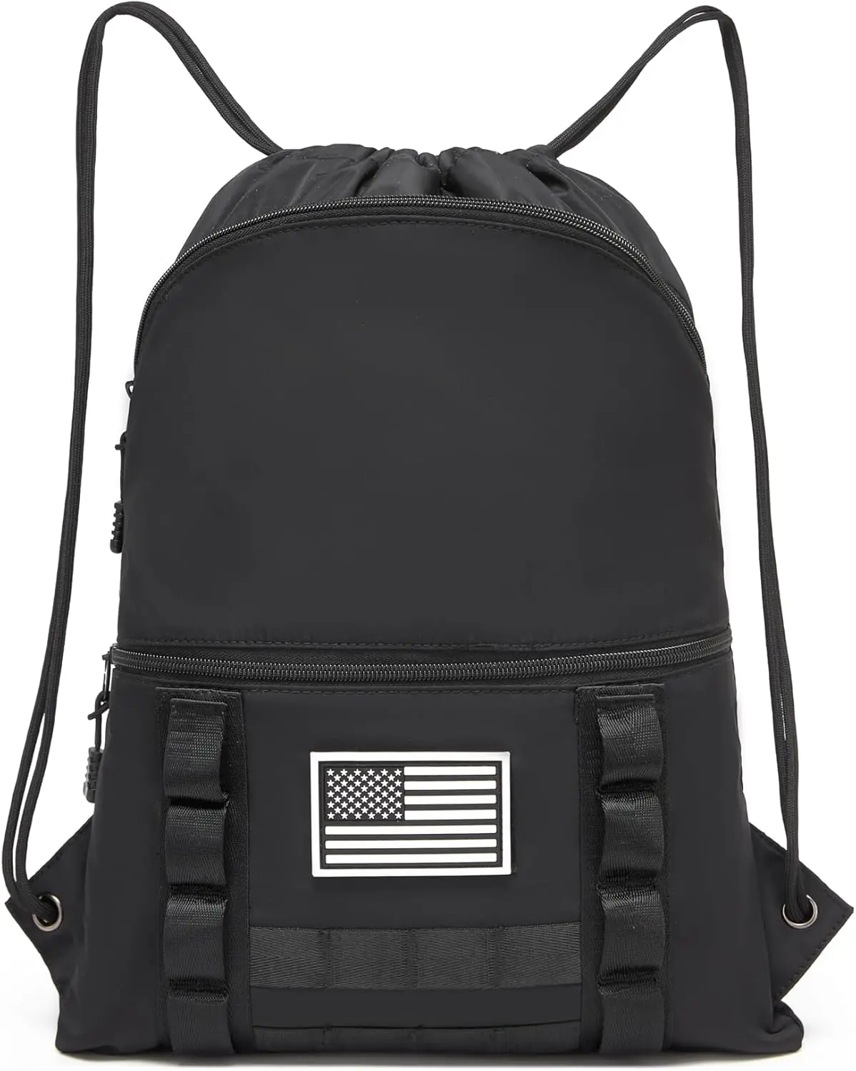 

Рюкзак на шнурке, тактическая сумка на шнурке, нейлоновая спортивная сумка с отделением для обуви и простая система MOLLE, черный