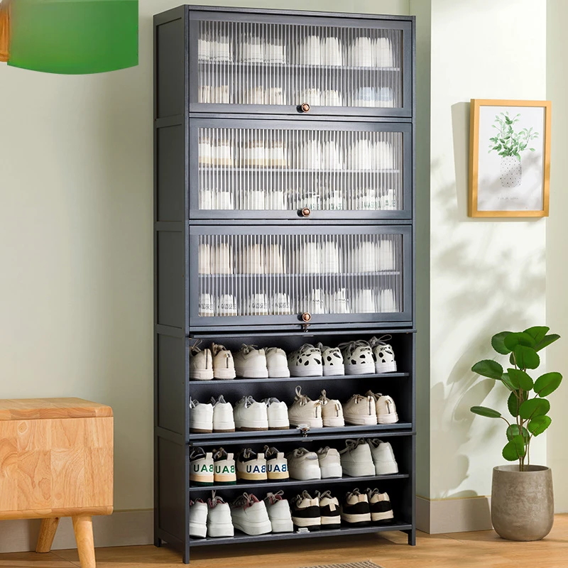 Shoe cabinet storage rack for home modern door, large capacity, simple and space-saving, ultra-thin solid wood balcony