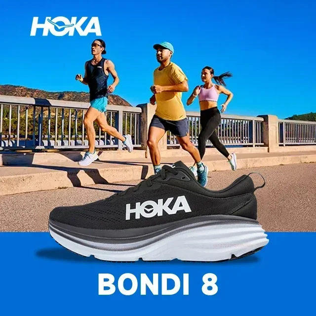 Original HOKA Rocket X2 Bondi 8 Running Shoes Men Women Mesh Upper Professional Marathon Running Shoes Classic Low Sneakers