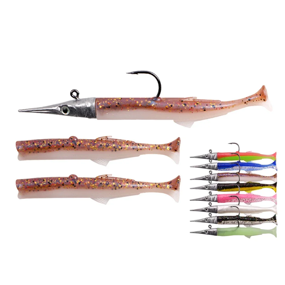 Topline Track Double Color Minnow Lead Head Tunas Fishing Lure Set Hook 11cm 14g Soft Bait Sinking Easy Shiner Fishing Swimbaits