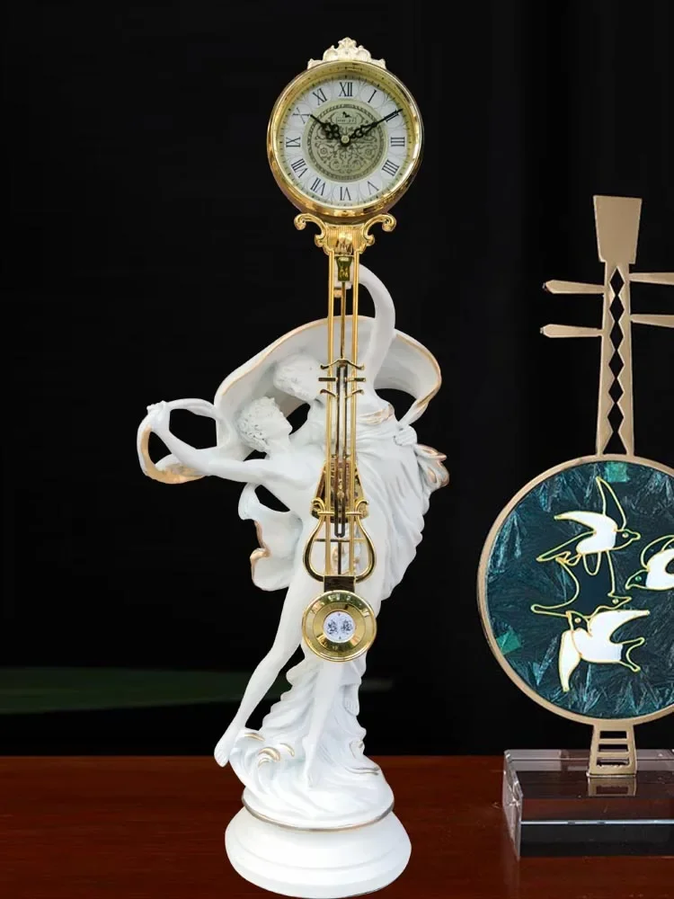 Living Room Mute Clock European-Style Clock Swing Craft Clock Art Decoration Classical Home Decoration Couple Dance Clock
