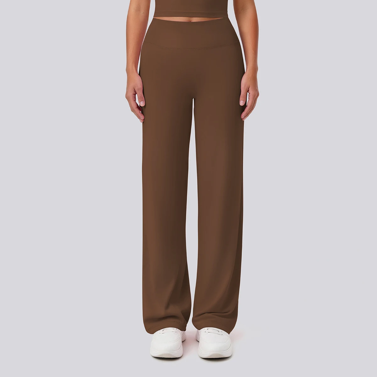 Rooftrellen Damen-Sporthose, Schlaghose, Hochgeschnittene, Lose Weite Hose, Einfarbig, Dünne Fitness-Sporthose für Frauen – Detail 6
