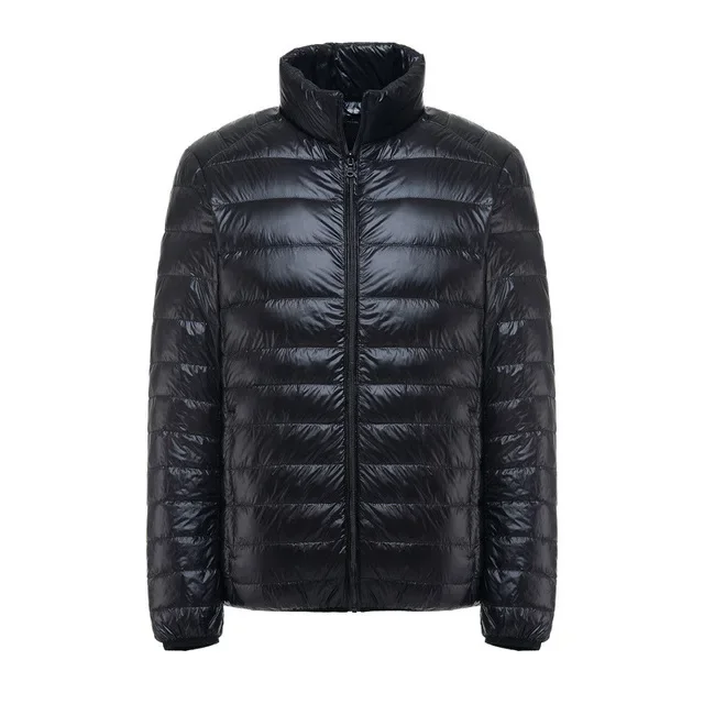 Men New  White Duck Down Jacket Ultra Light Thin Jackets Stand Collar Outerwear New Arrival Autumn M-6XL