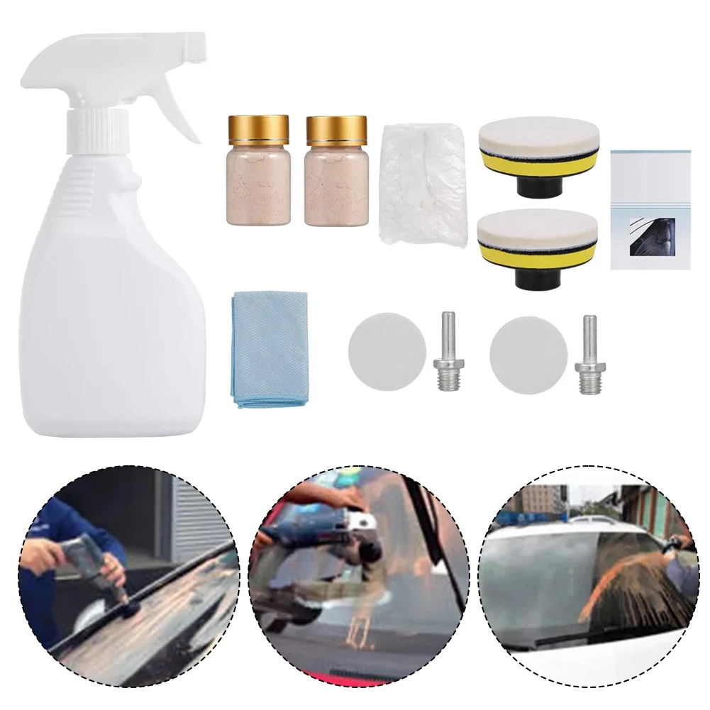 Cerium Oxide Based Auto Windshield Repair Kit for Deep Scratch Elimination on Various Glass Types Including Mirrors