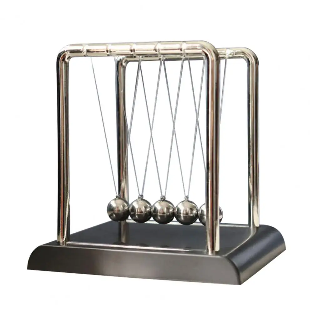 Newton's Cradle Metal Pendulum Educational Physics Toy Square Design Kinetic Energy Office Stress Reliever Ornament Balance Ball