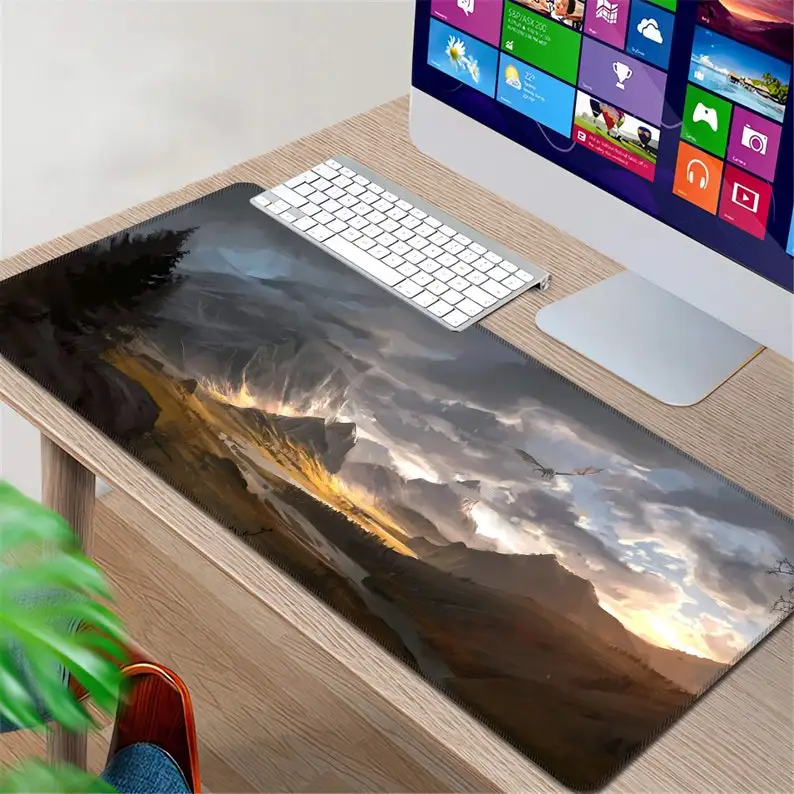 Gaming Desk Pad Large(3 Patterns),Valley Eagles Gaming Mouse Pad XXL,Dragon Gamer Desk Matt For Desktop, Gaming Desk Decorations