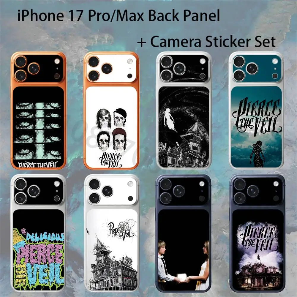 

P-Pierce The Veil Band For iPhone 17 pro Max/ pro Full Cover Decal Skin Wrap Colorful Rear Protective Sticker Film