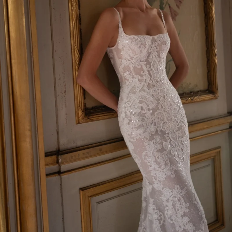 

Shiny Ivory White Elegant Sweetheart Ball Gown Wedding Dress With Mermaid skirt Bridal Gowns Customized