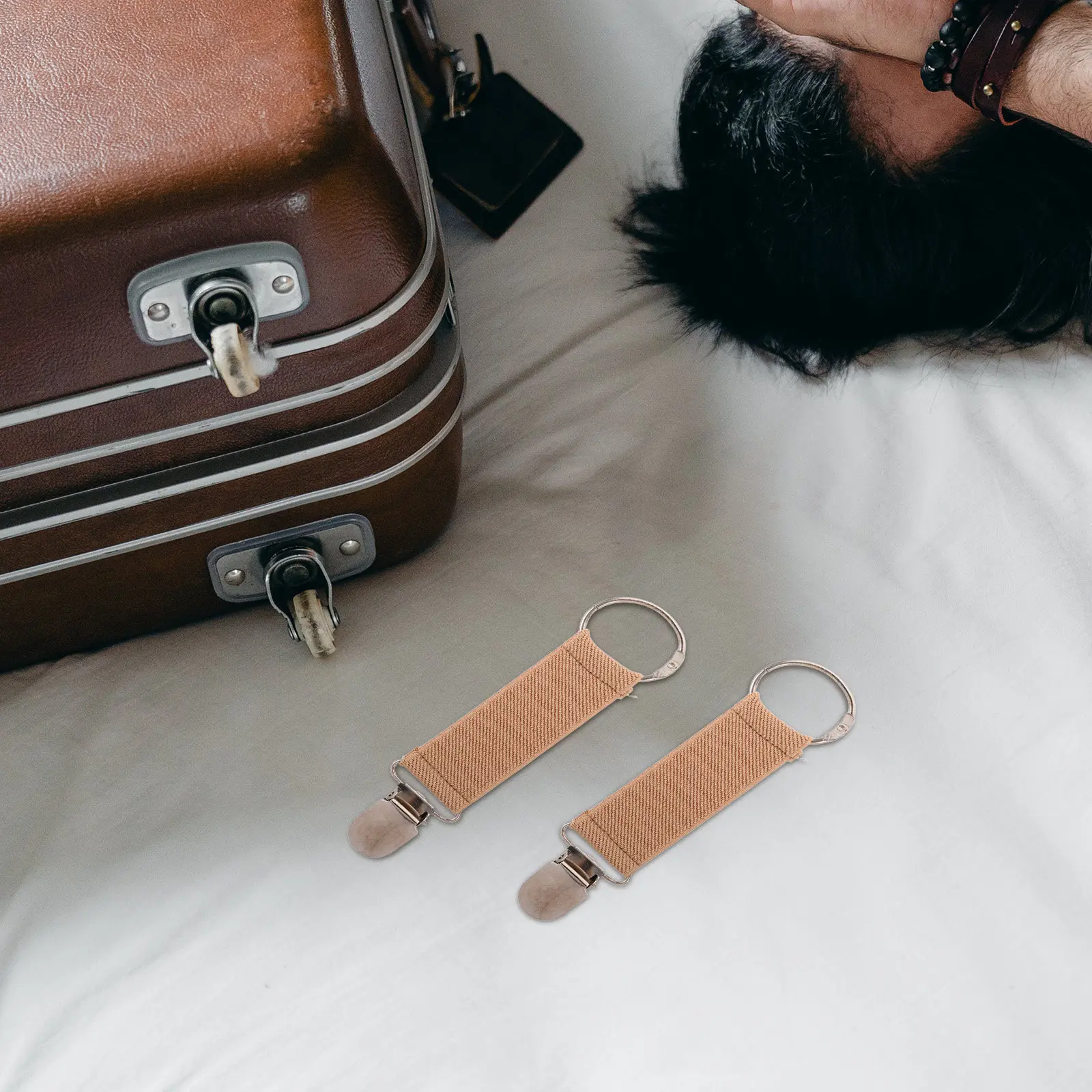 

Комплект из 2 шт. эластичных регулируемых держателей для шляп и перчаток, многофункциональные фиксаторы для головных уборов для работы и безопасного хранения багажа